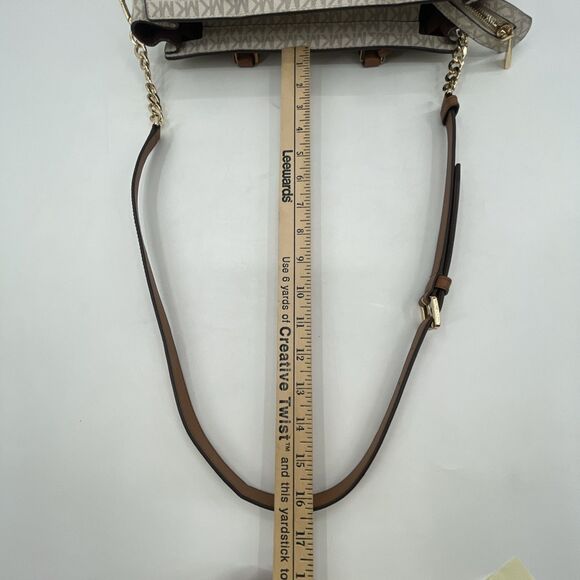 Michael Kors Nouveau Hamilton Handbag Satchel Crossbody Large Logo White *FLAW - Picture 14 of 14